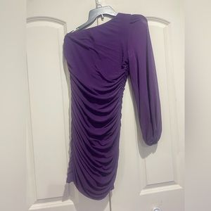 Off the shoulder purple dress!